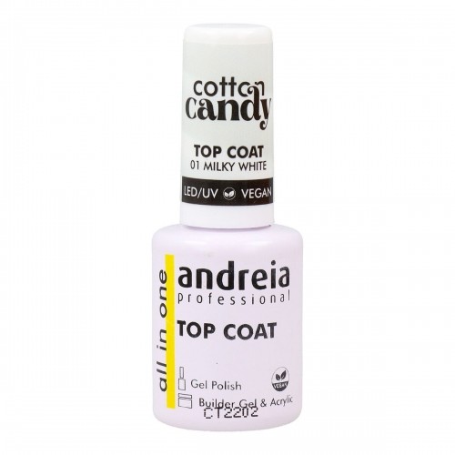 Nagu laka Andreia Cotton Candy Top Coat Nº 01 Milky White 10,5 ml image 1