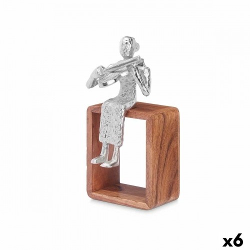 Gift Decor Декоративная фигура Скрипка Серебристый Деревянный Металл 13 x 27 x 13 cm image 1
