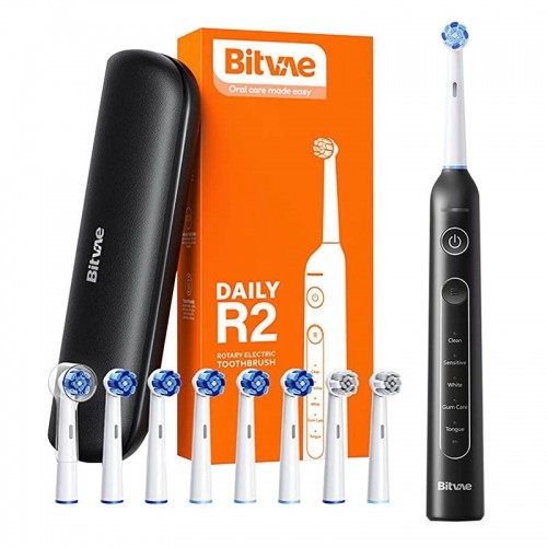 Sonic toothbrush with tips set and travel case Bitvae R2 (black) image 1
