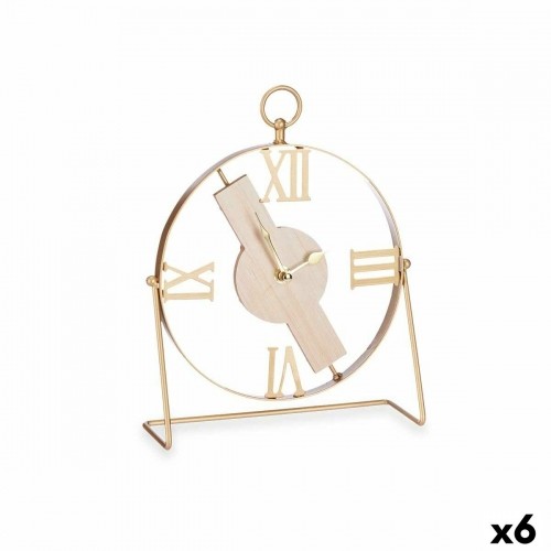 Gift Decor Настольные часы Чёрный Металл Деревянный MDF 21 x 27 x 7 cm (6 штук) image 1