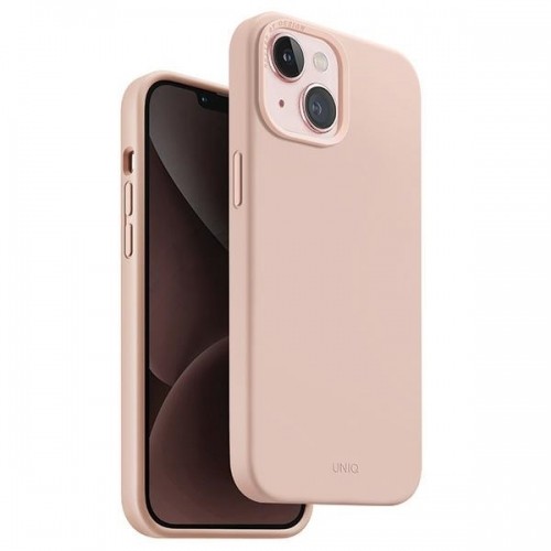 UNIQ etui Lino Hue iPhone 15 6.1" Magclick Charging różowy|blush pink image 1