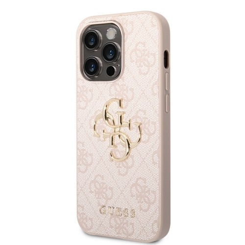 Guess PU 4G Metal Logo Case for iPhone 15 Pro Max Pink image 1