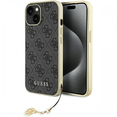 Guess GUHCP15SGF4GGR iPhone 15 6.1" szary|grey hardcase 4G Charms Collection image 1