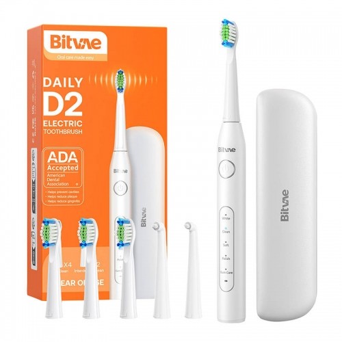 Bitvae Sonic toothbrush with tips set and travel case D2 (white) image 1