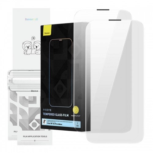 Tempered Glass Baseus Corning for iPhone 14 Pro with built-in dust filter image 1
