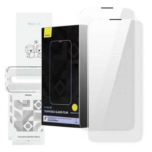 Tempered Glass Baseus Corning for iPhone 14 Pro with built-in dust filter image 1