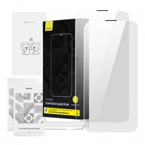 Tempered Glass Baseus Corning for iPhone 13 Pro Max|14 Plus with built-in dust filter image 1