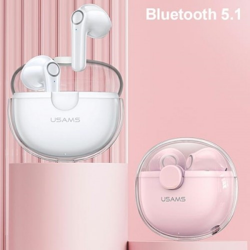 USAMS Słuchawki Bluetooth 5.1 TWS BU series bezprzewodowe biały|white BHUBU01 image 1