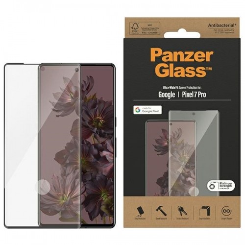 PanzerGlass Ultra-Wide Fit Pixel 7 Pro Screen Protection Antibacterial czarny|black 4773 image 1