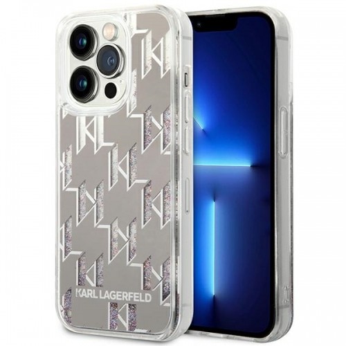 Karl Lagerfeld KLHCP14LLMNMS iPhone 14 Pro 6,1" hardcase srebrny|silver Liquid Glitter Monogram image 1