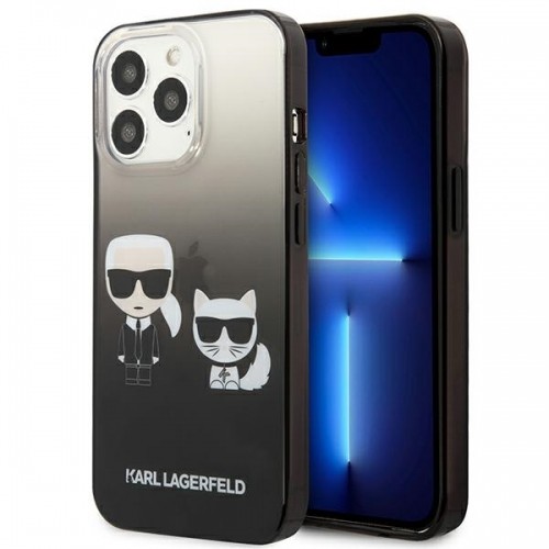 Karl Lagerfeld KLHCP13LTGKCK iPhone 13 Pro | 13 6,1" hardcase czarny|black Gradient Ikonik Karl & Choupette image 1