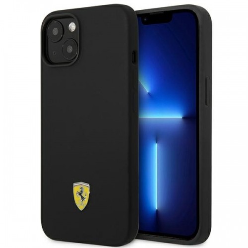 Ferrari FEHCP14SSIBBK iPhone 14 6,1" czarny|black hardcase Silicone Metal Logo image 1