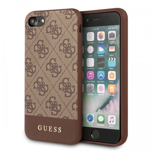 GUHCI8G4GLBR Guess 4G Stripe Cover for iPhone 7|8|SE2020 Brown image 1