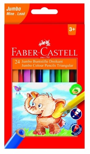 Цветные карандаши Faber-Castell Jumbo трехгранные 24 цвета image 1