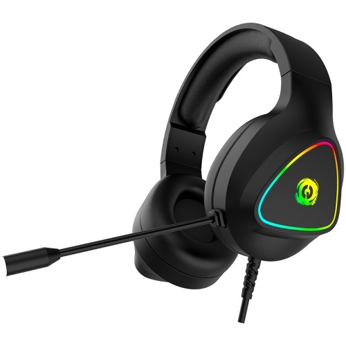 CANYON Shadder GH-6, RGB gaming headset with Microphone, Microphone frequency response: 20HZ~20KHZ,  ABS+ PU leather, USB*1*3.5MM jack plug, 2.0M PVC cable, weight: 300g, Black image 1