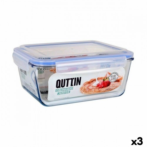 Герметичная коробочка для завтрака Quttin   Прямоугольный 3,5 L (3 штук) image 1
