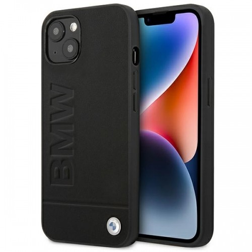 BMW Leather Hot Stamp Case for iPhone 14 Plus Black image 1