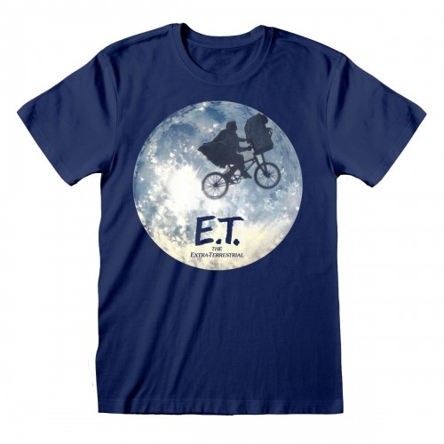 Krekls ar Īsām Piedurknēm E.T. Moon Silhouette Zils Unisekss image 1