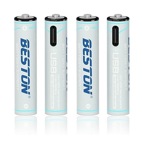 Beston Rechargeable AA batteries with USB C, 400mAh, Li-Ion, 4 pcs image 1