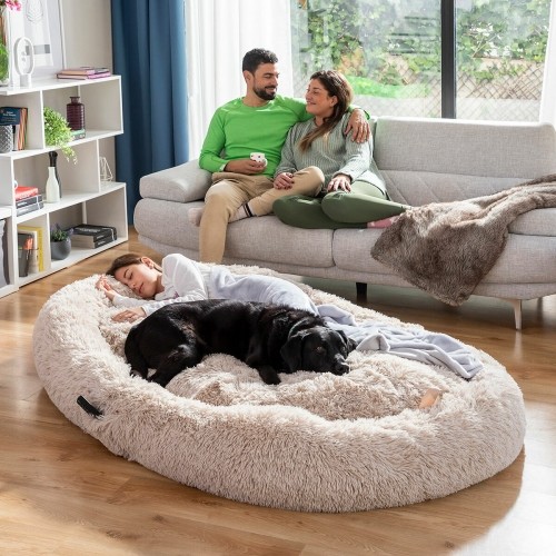 Антистрессовая кровать для домашних животных и людей Cloft InnovaGoods XXL Beige image 1
