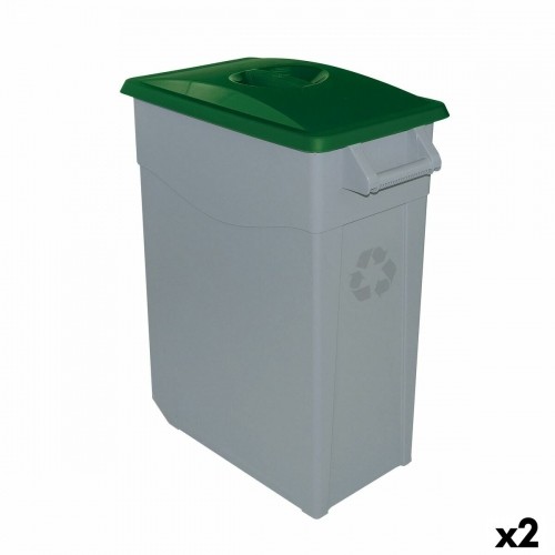 Atkārtoti Pārstrādājamo Atkritumu Tvertne Denox 65 L Zaļš (2 gb.) image 1