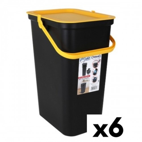 Atkārtoti Pārstrādājamo Atkritumu Tvertne Tontarelli Moda 24 L Dzeltens Melns (6 gb.) image 1
