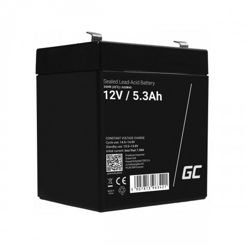 Baterija Nepārtrauktās Barošanas Sistēma Barošanas Sistēma UPS Green Cell AGM45 5,2 Ah 12 V image 1