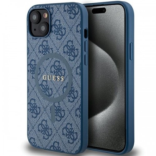Guess GUHMP15MG4GFRB iPhone 15 Plus | 14 Plus 6.7" niebieski|blue hardcase 4G Collection Leather Metal Logo MagSafe image 1