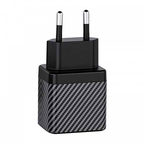 Wall charger INVZI GaN 2x USB-C, 45W, EU (black) image 1