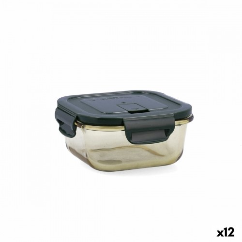 Герметичная коробочка для завтрака Bidasoa Infinity Квадратный 520 ml Жёлтый Cтекло (12 штук) image 1