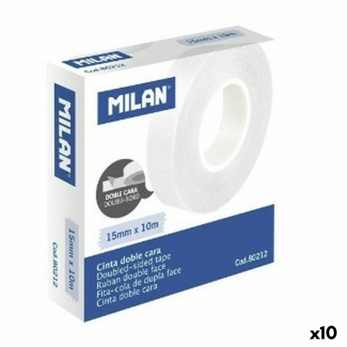 Двусторонний скотч Milan 15 mm 10 m Прозрачный (10 штук) image 1