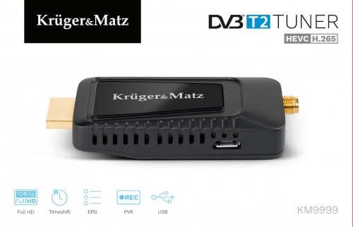 KRUGER & MATZ mini Tuner DVB-T2 H.265 HEVC KM9999 image 1