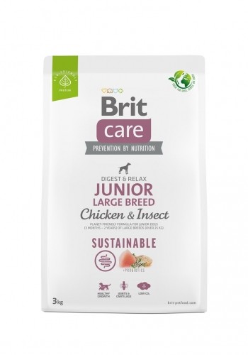 BRIT Care Dog Sustainable Junior Large Breed Chicken & Insect - dry dog food - 3 kg image 1