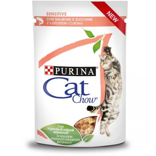 Purina Nestle Purina Cat Chow Sensitive Gig with salmon and zucchini in sauce - Wet food for cats - 85 g image 1