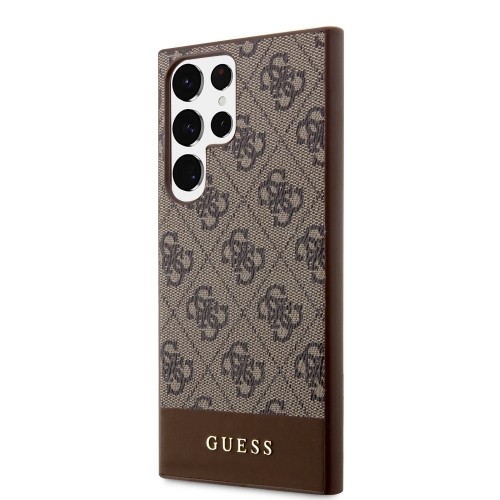 Guess 4G Stripe Case for Samsung Galaxy S24 Ultra Brown image 1