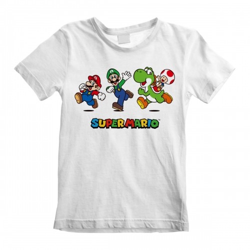 Детский Футболка с коротким рукавом Super Mario Running Pose Белый image 1