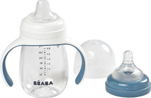 BÉaba Beaba 2in1 tritan training bottle 210 ml Windy Blue 4m + Beaba image 1
