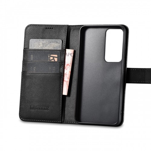 iCarer Wallet Case for Samsung Galaxy S23+ leather case wallet black image 1