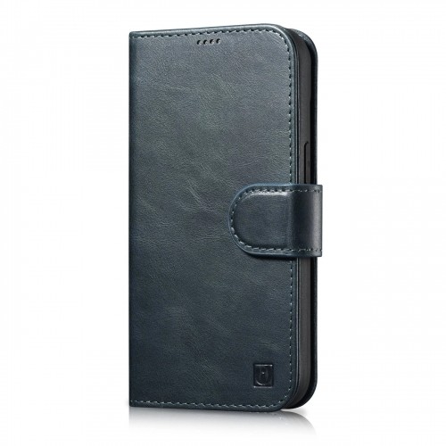 iCarer Oil Wax Wallet Case 2in1 Cover iPhone 14 Plus Anti-RFID Leather Flip Case Blue (WMI14220723-BU) image 1