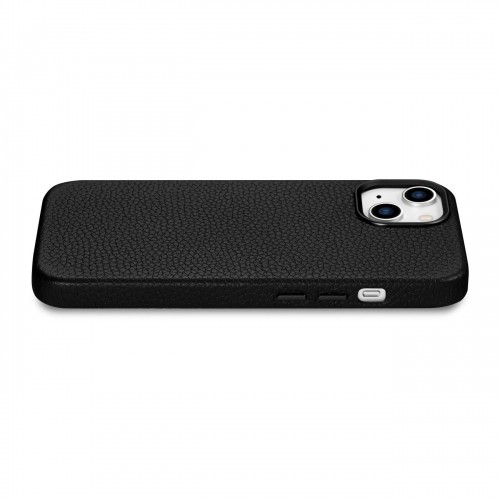 iCarer Litchi Premium Leather Case iPhone 14 Plus Magnetic Leather Case with MagSafe Black (WMI14220711-BK) image 1