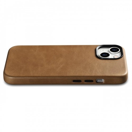 iCarer Oil Wax Premium Leather Case iPhone 14 Plus Magnetic Leather Case with MagSafe Brown (WMI14220703-TN) image 1