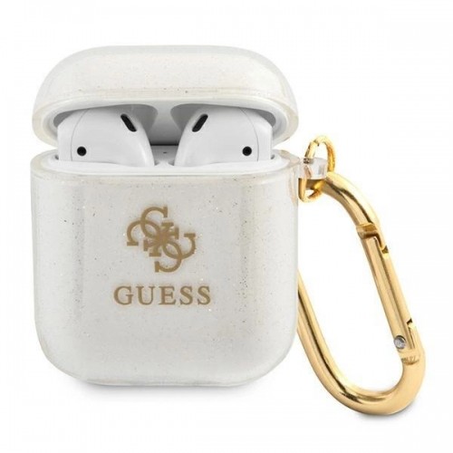 Guess GUA2UCG4GT AirPods cover Transparent Glitter Collection image 1