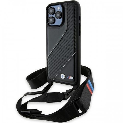 BMW BMHCP15X23PSCCK iPhone 15 Pro Max 6.7" czarny|black hardcase M Edition Carbon Stripe & Strap image 1