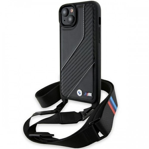BMW BMHCP15S23PSCCK iPhone 15 | 14 | 13 czarny|black hardcase M Edition Carbon Stripe & Strap image 1