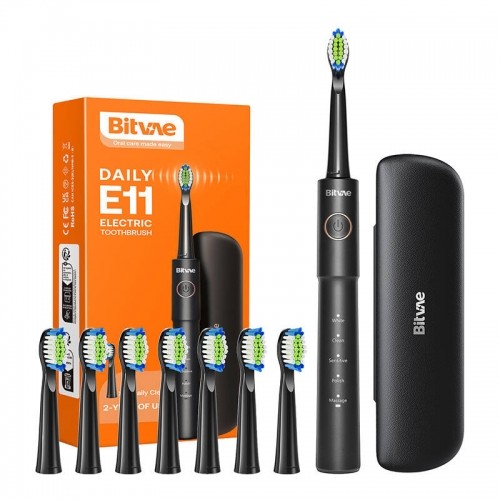 Bitvae Sonic toothbrush with tips set and travel case BV E11 (Black) image 1