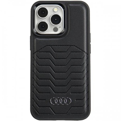 Audi Synthetic Leather MagSafe iPhone 13 Pro Max 6.7" czarny|black hardcase AU-TPUPCMIP13PM-GT|D3-BK image 1