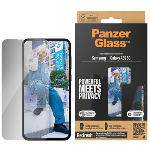 PanzerGlass Ultra-Wide Fit Sam A55 5G A556 Privacy Screen Protection Easy Aligner Included P7358 image 1