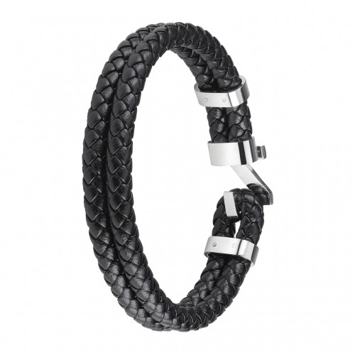 Zippo Steel Braided Leather Bracelet 22 cm image 1