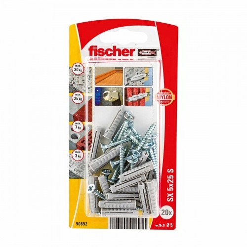 Sienas spraudņi un skrūves Fischer Sienas spraudņi un skrūves 20 Daudzums (5 x 25 mm) image 1