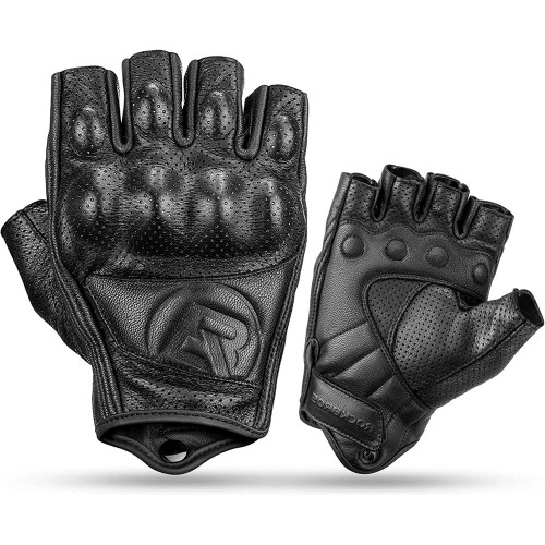 Rockbros 16220006004 XL leather motorcycle gloves - black image 1